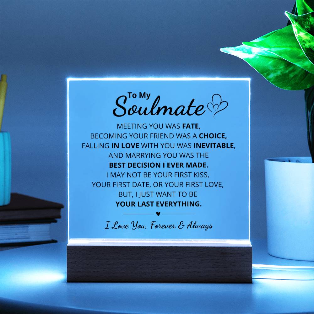 To My Soulmate Couples LED Room Décor and Night Light