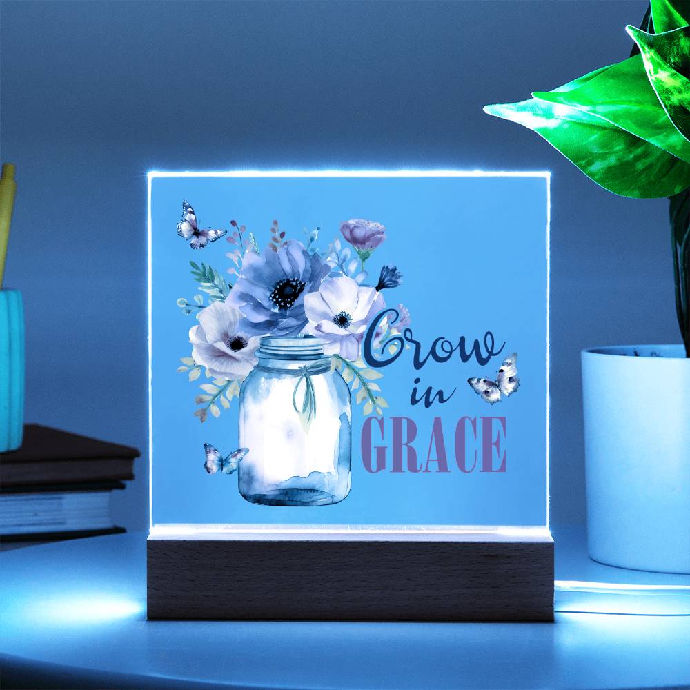 Grow In Grace Faith-Based Acrylic Plaque