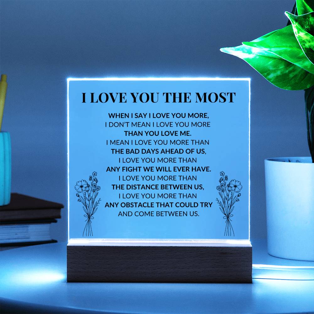 I Love You The Most Couples LED Room Décor and Night Light