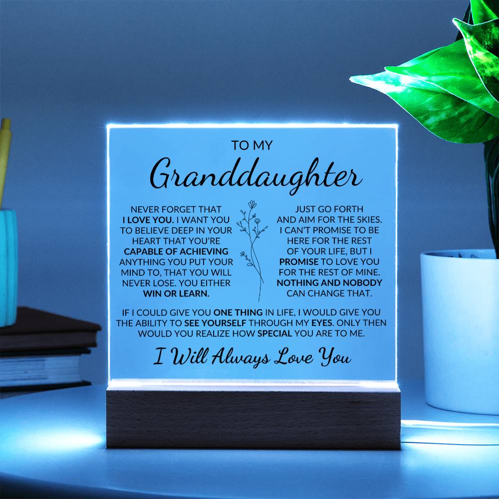 To My Granddaughter | Never Forget That I Love You LED Acrylic Night Light
