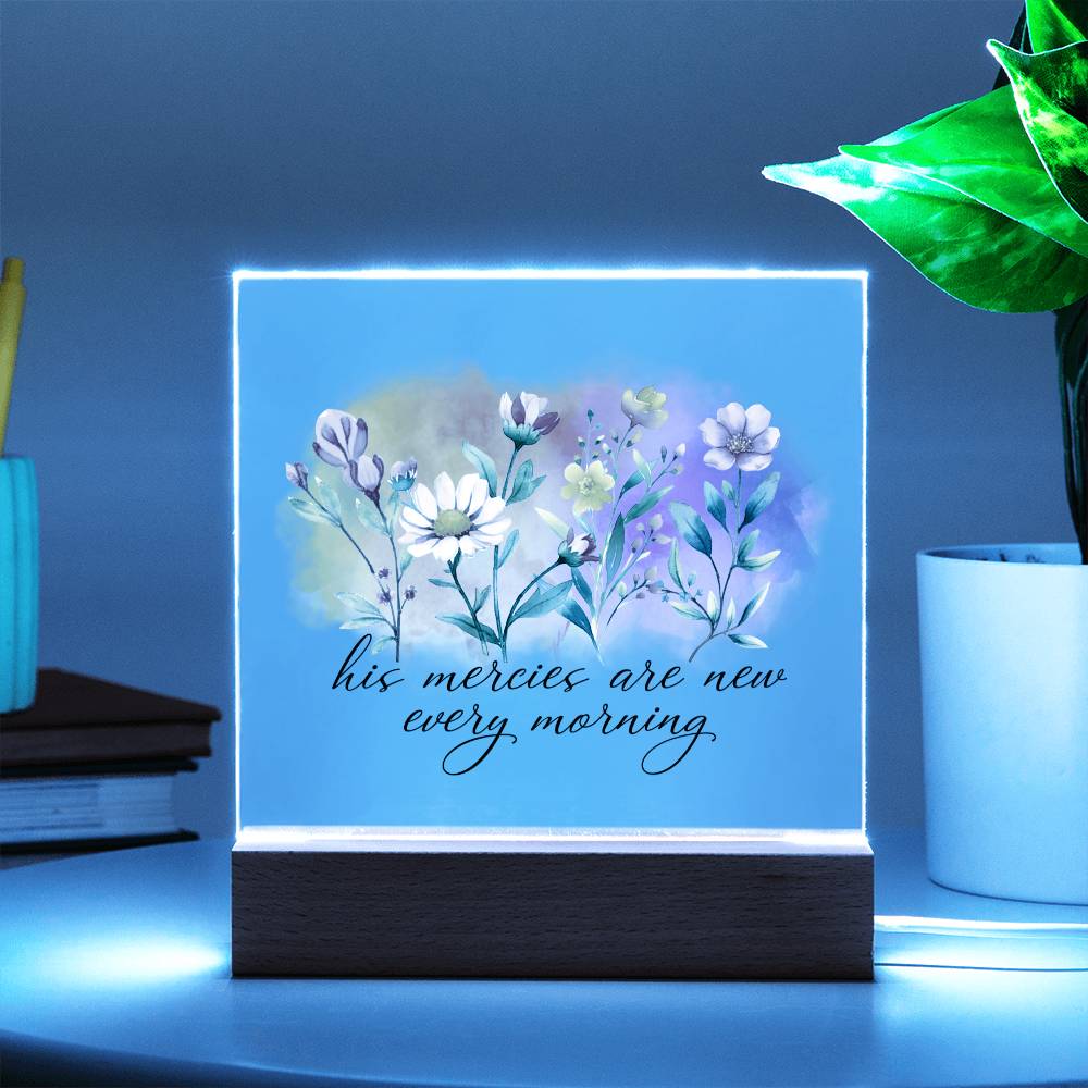 His Mercies Are New Every Morning Faith-Based Acrylic Plaque