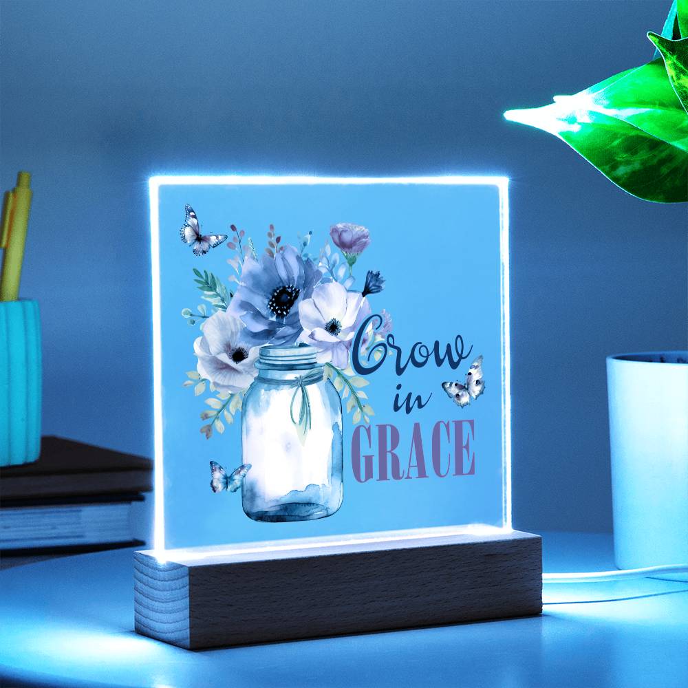 Grow In Grace Faith-Based Acrylic Plaque