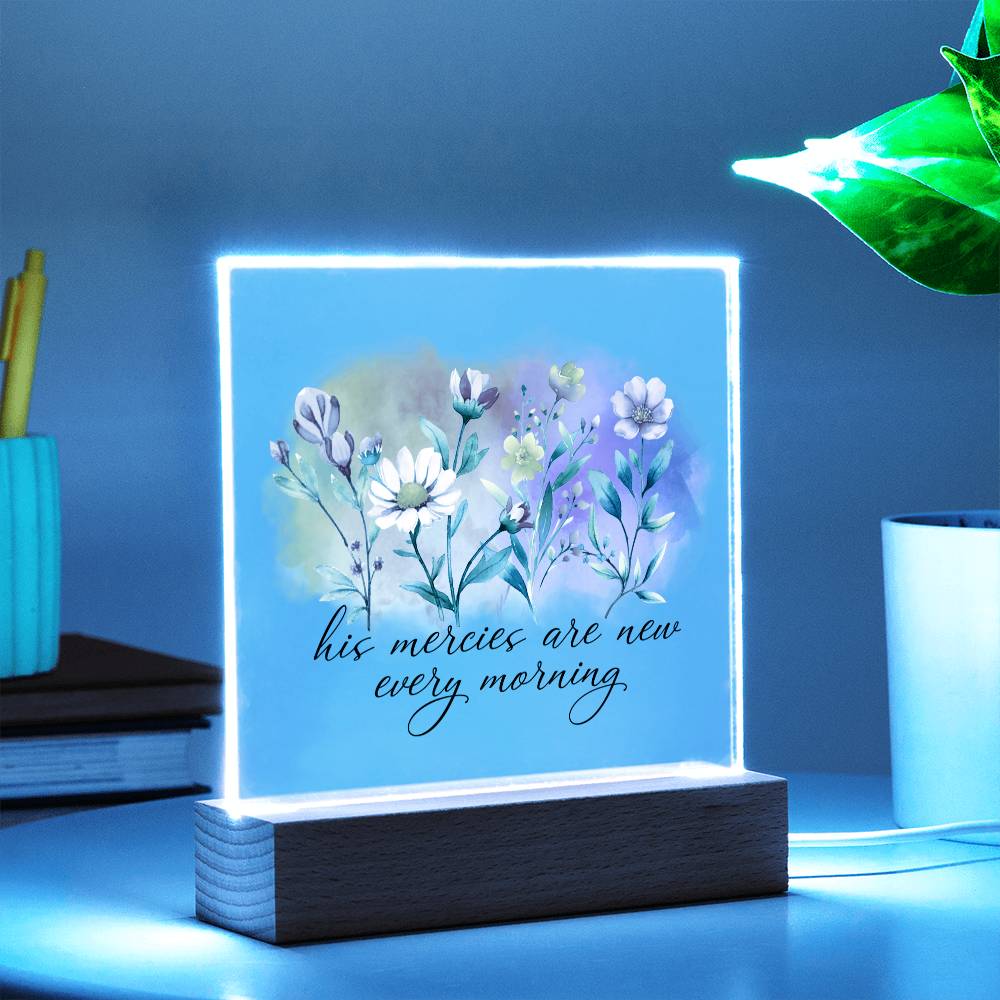 His Mercies Are New Every Morning Faith-Based Acrylic Plaque