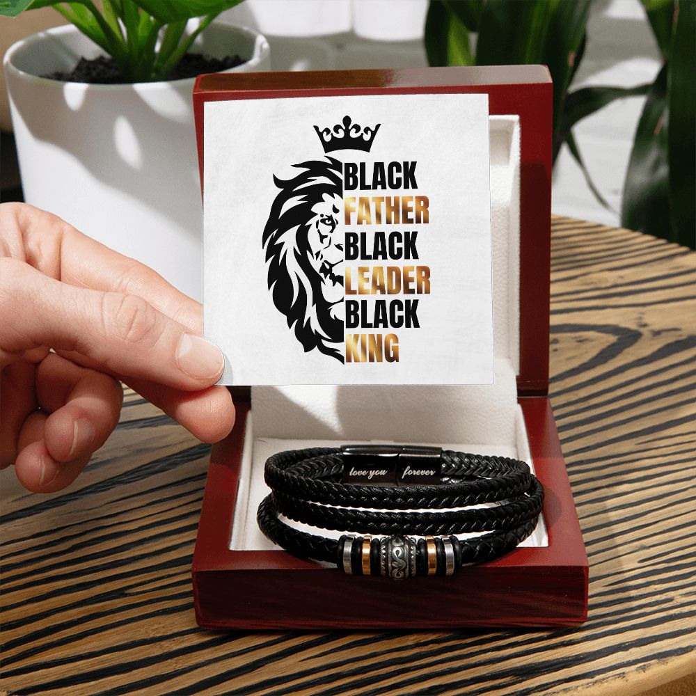 Black Father Black Leader Black King - Men's Bracelet