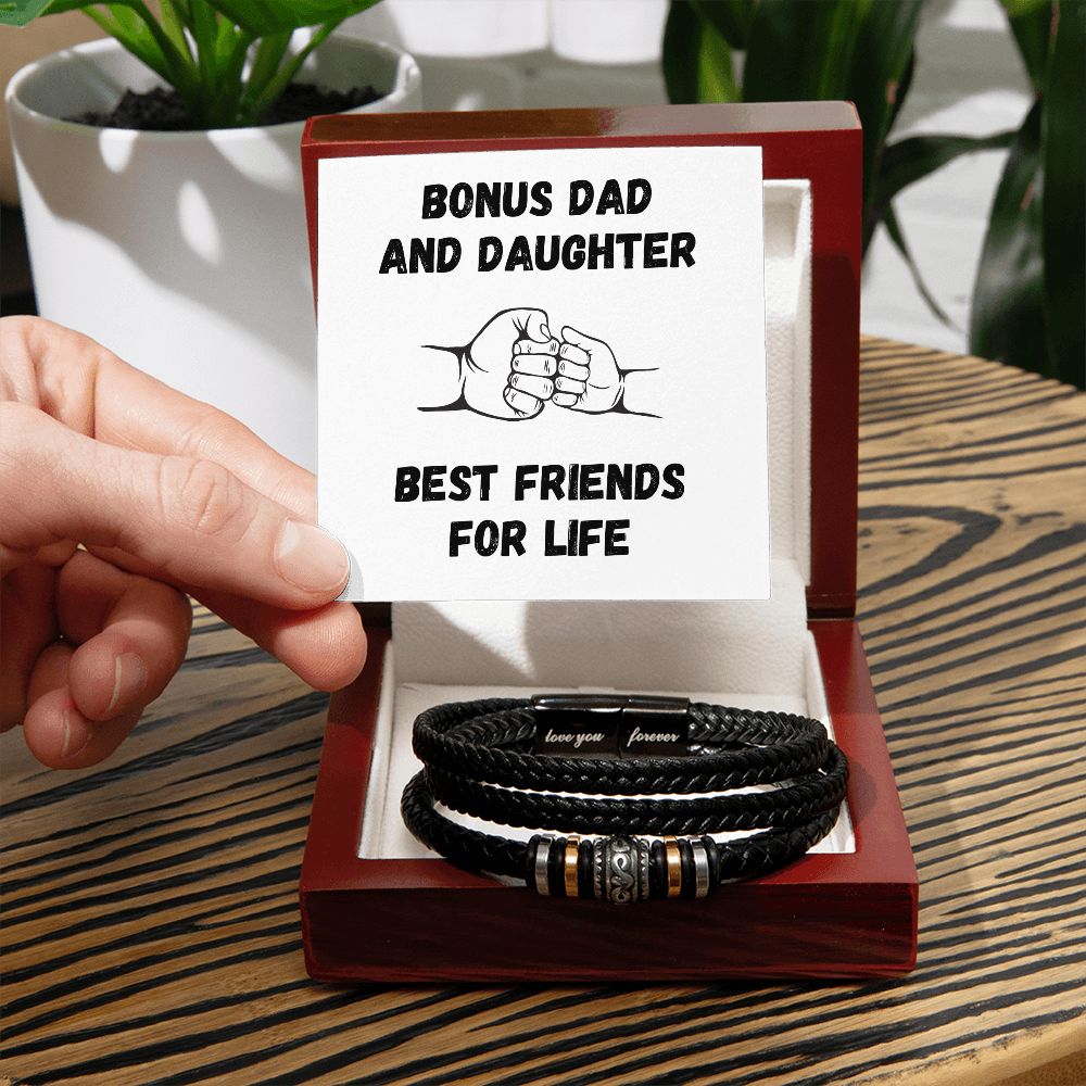 Bonus Dad and Daughter Best Friends For Life - Men's Bracelet