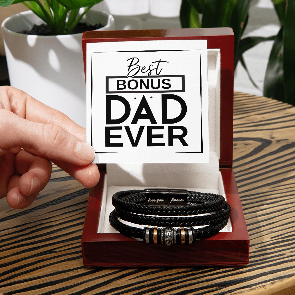 Best Bonus Dad Ever - Men's Bracelet