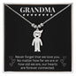 Grandma - Never Forget We Love You - Engraved Kids Charm Necklace Black