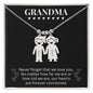 Grandma - Never Forget We Love You - Engraved Kids Charm Necklace Black
