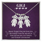 Gigi - Never Forget We Love You - Engraved Kids Charm Necklace