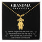 Grandma - Never Forget We Love You - Engraved Kids Charm Necklace Black