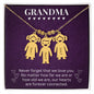 Grandma - Never Forget We Love You - Engraved Kids Charm Necklace
