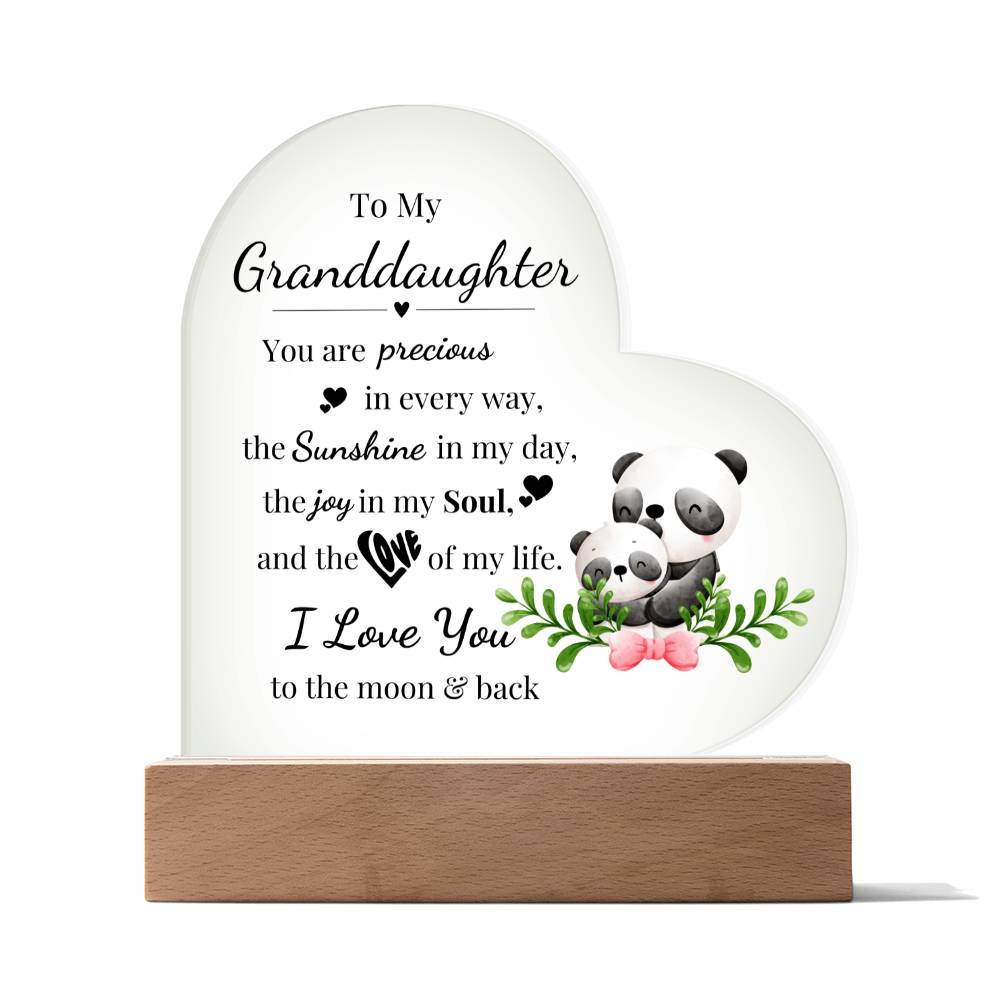 To My Granddaughter - Kids Room Décor and Night Light (Panda)