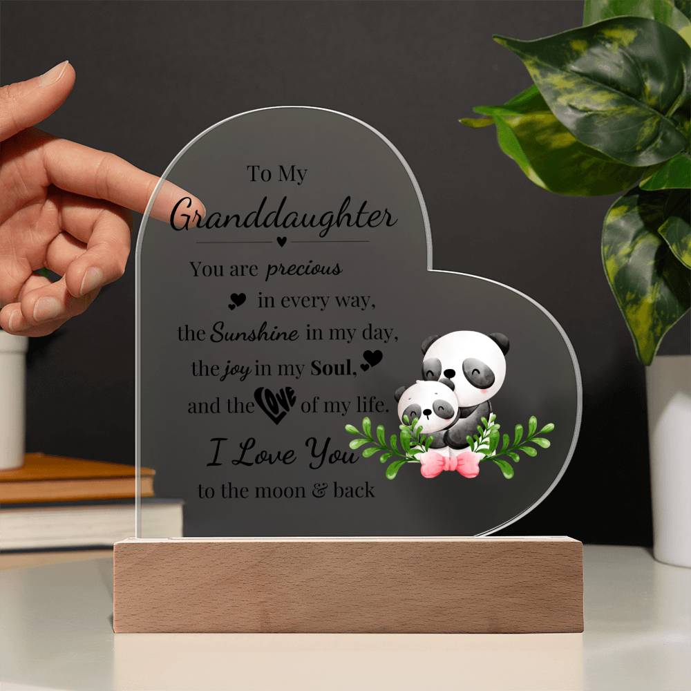 To My Granddaughter - Kids Room Décor and Night Light (Panda)