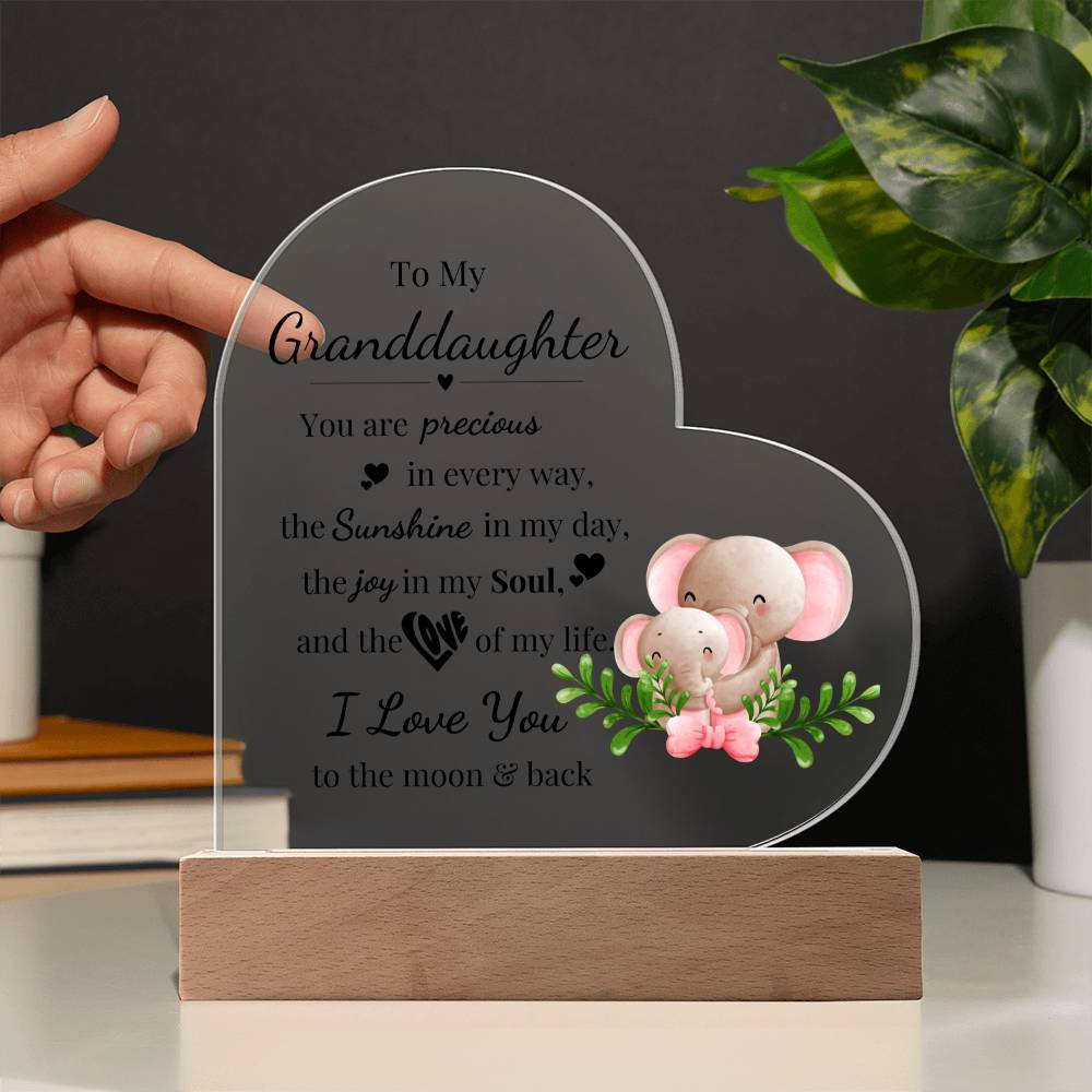 To My Granddaughter - Kids Room Décor and Night Light (Elephant)