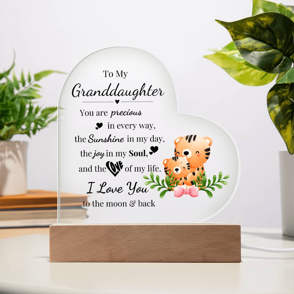To My Granddaughter - Kids Room Décor and Night Light (Tiger)