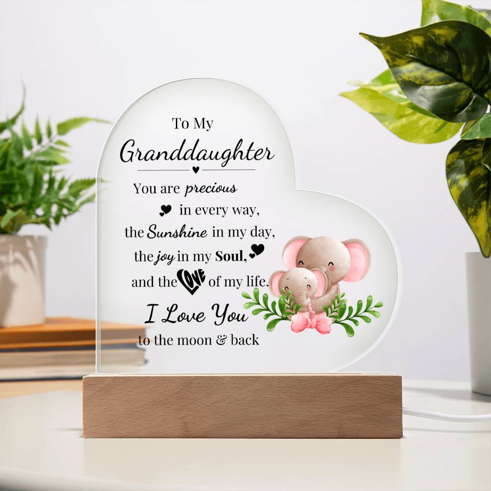 To My Granddaughter - Kids Room Décor and Night Light (Elephant)