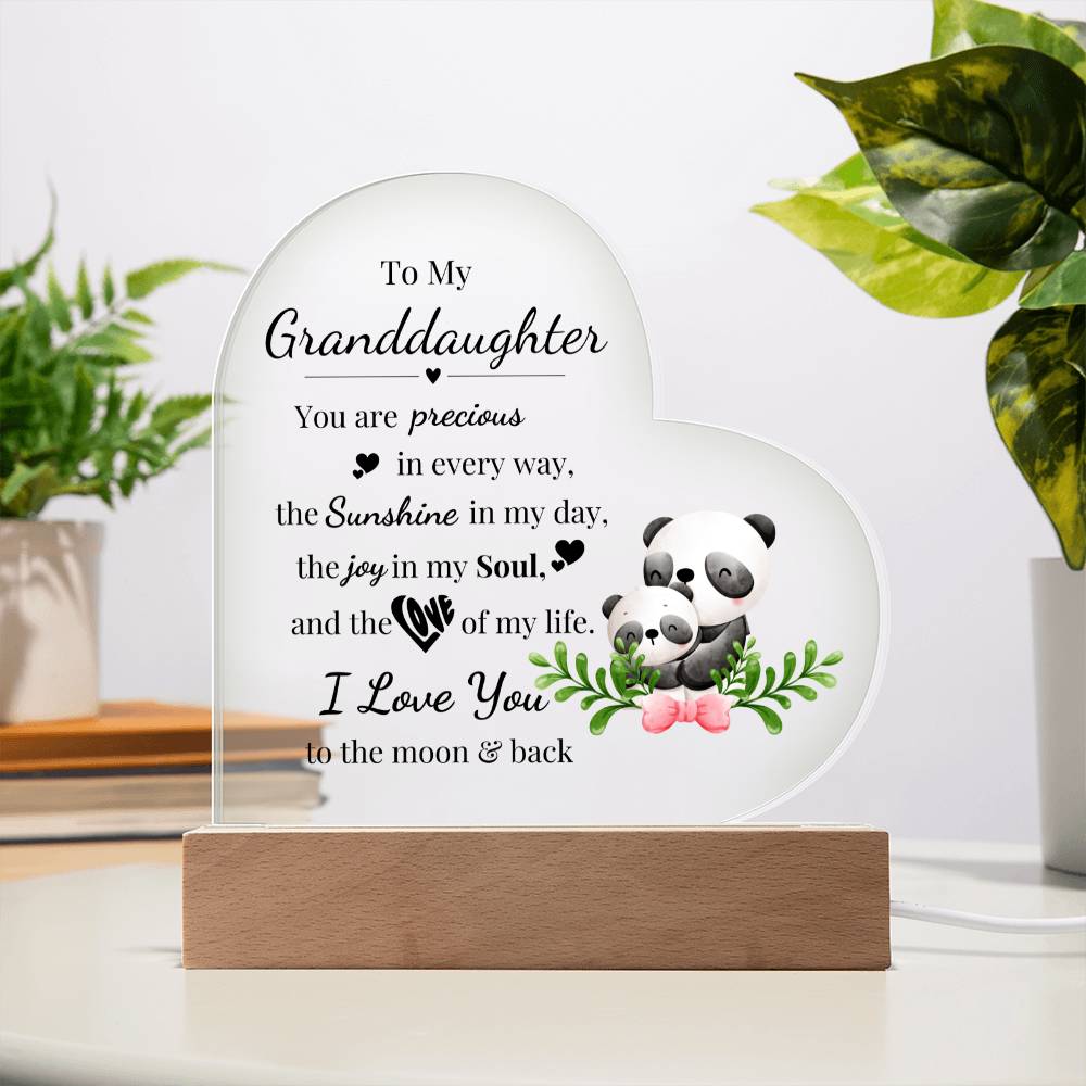 To My Granddaughter - Kids Room Décor and Night Light (Panda)