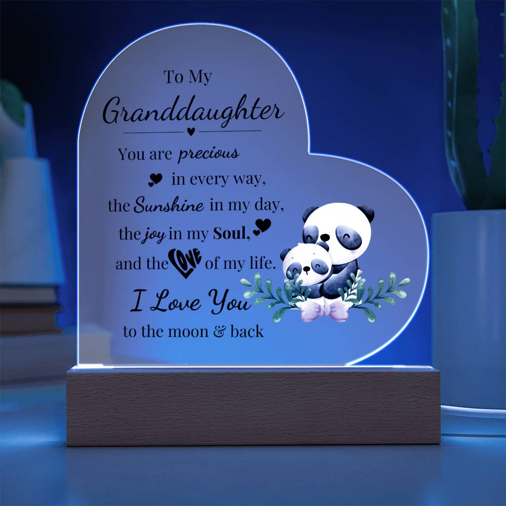 To My Granddaughter - Kids Room Décor and Night Light (Panda)