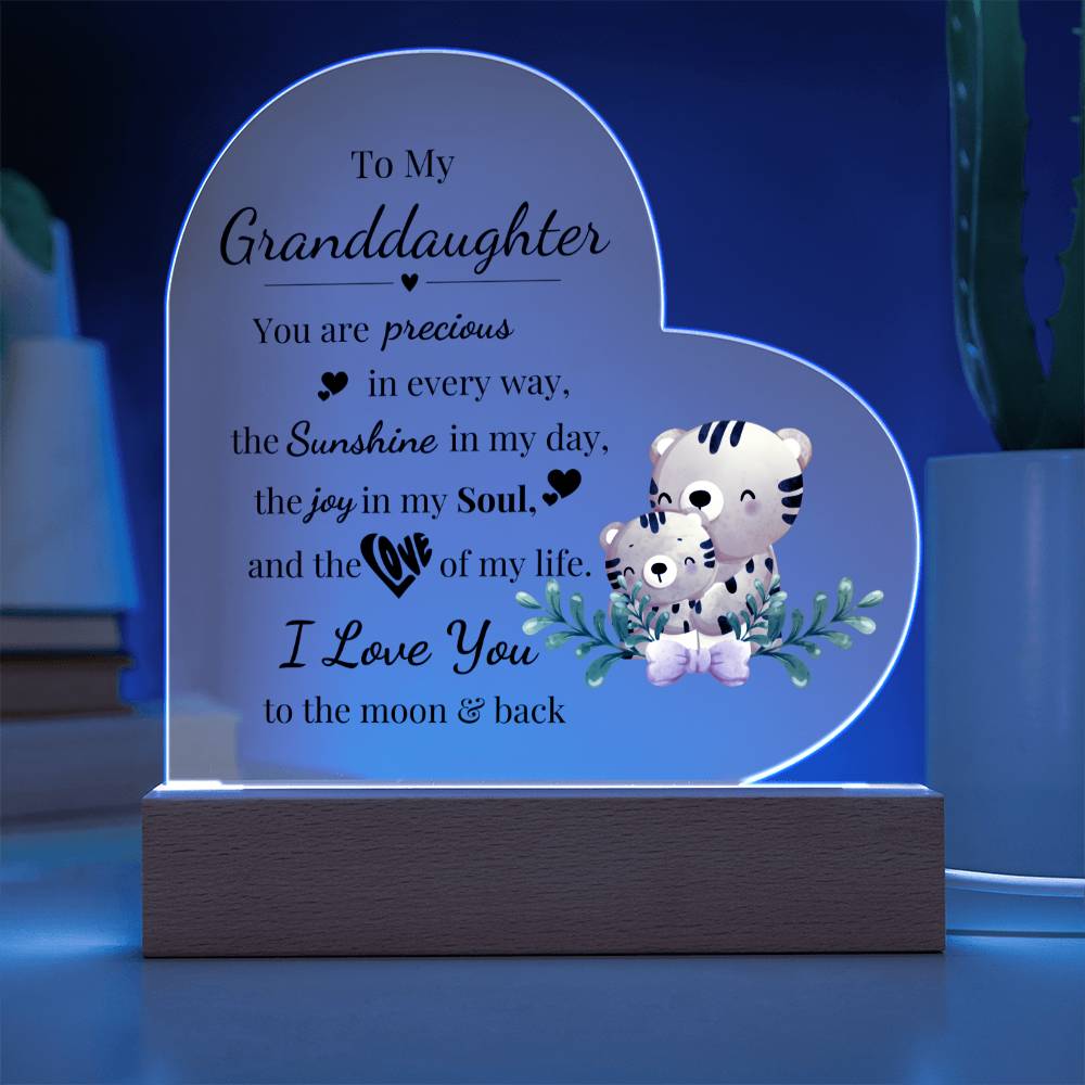 To My Granddaughter - Kids Room Décor and Night Light (Tiger)