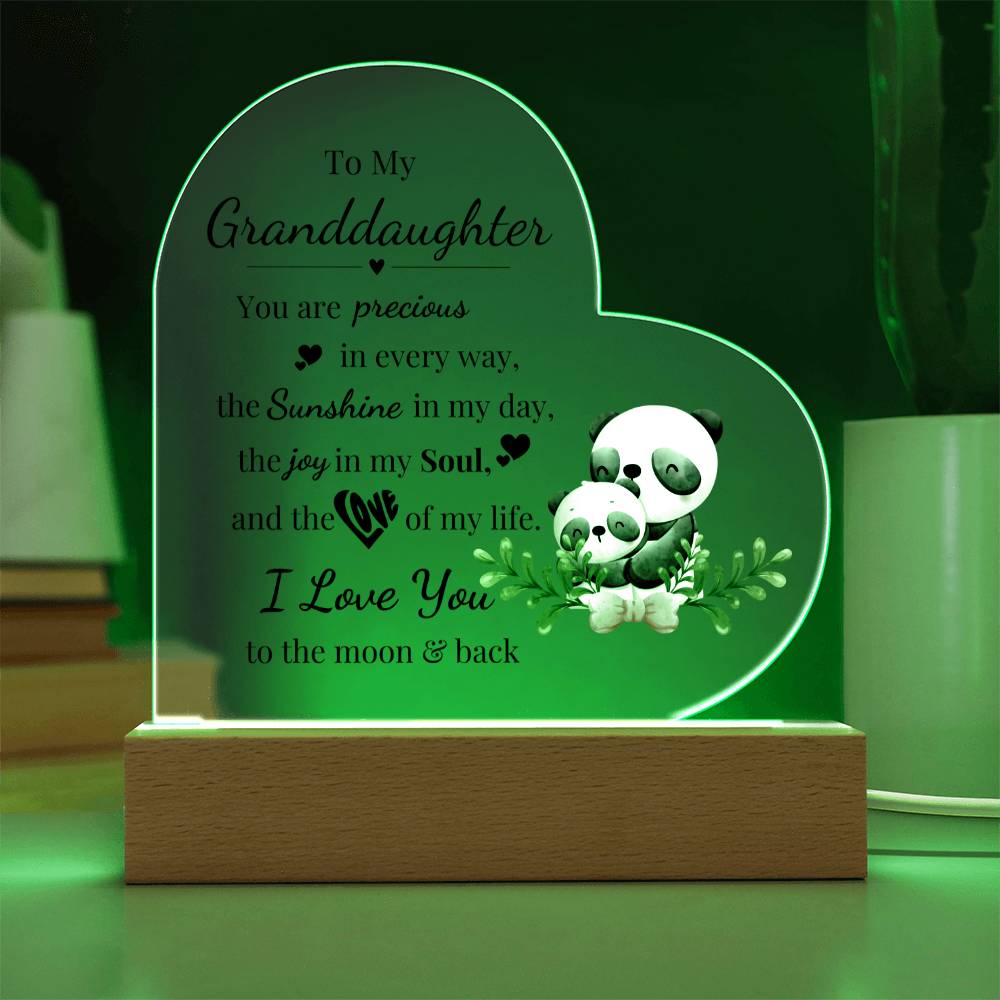To My Granddaughter - Kids Room Décor and Night Light (Panda)