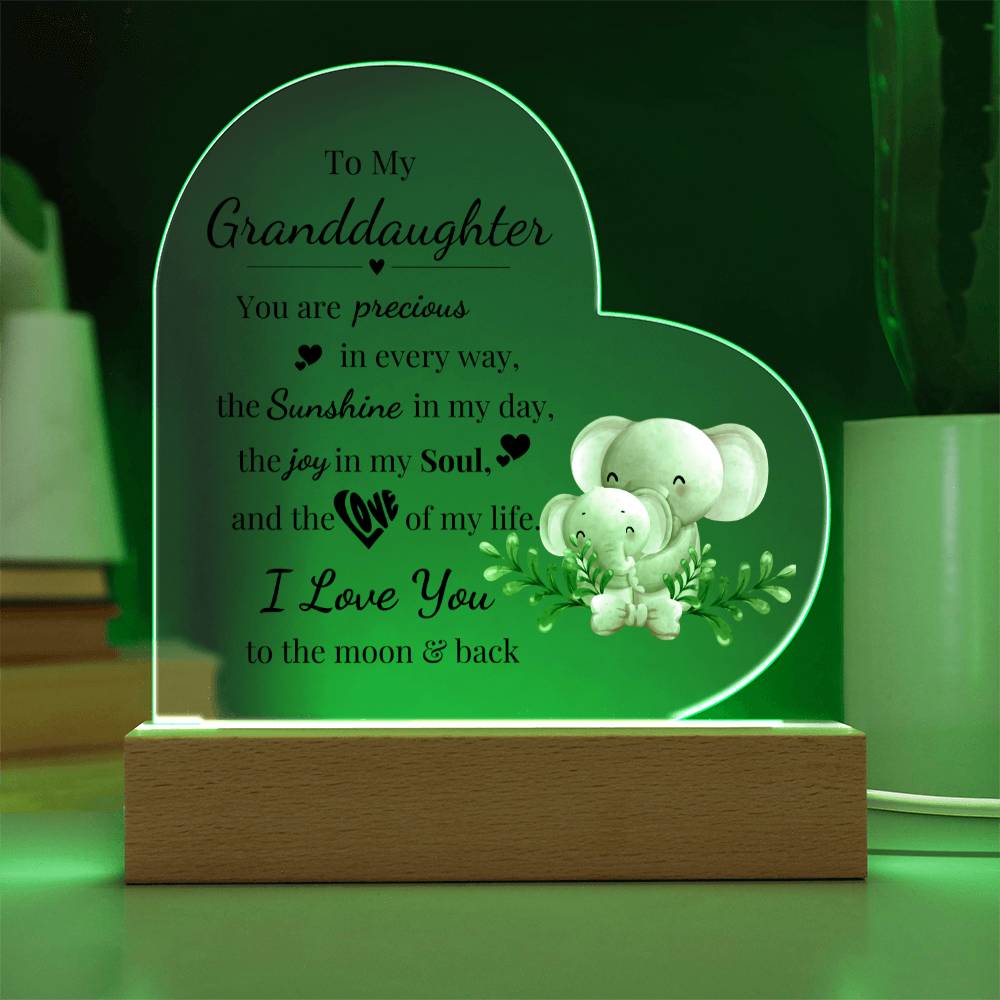 To My Granddaughter - Kids Room Décor and Night Light (Elephant)