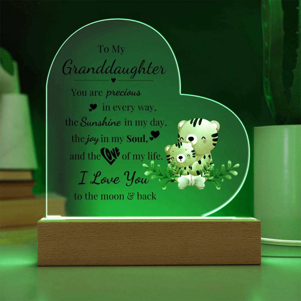 To My Granddaughter - Kids Room Décor and Night Light (Tiger)