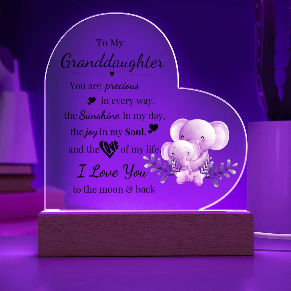 To My Granddaughter - Kids Room Décor and Night Light (Elephant)