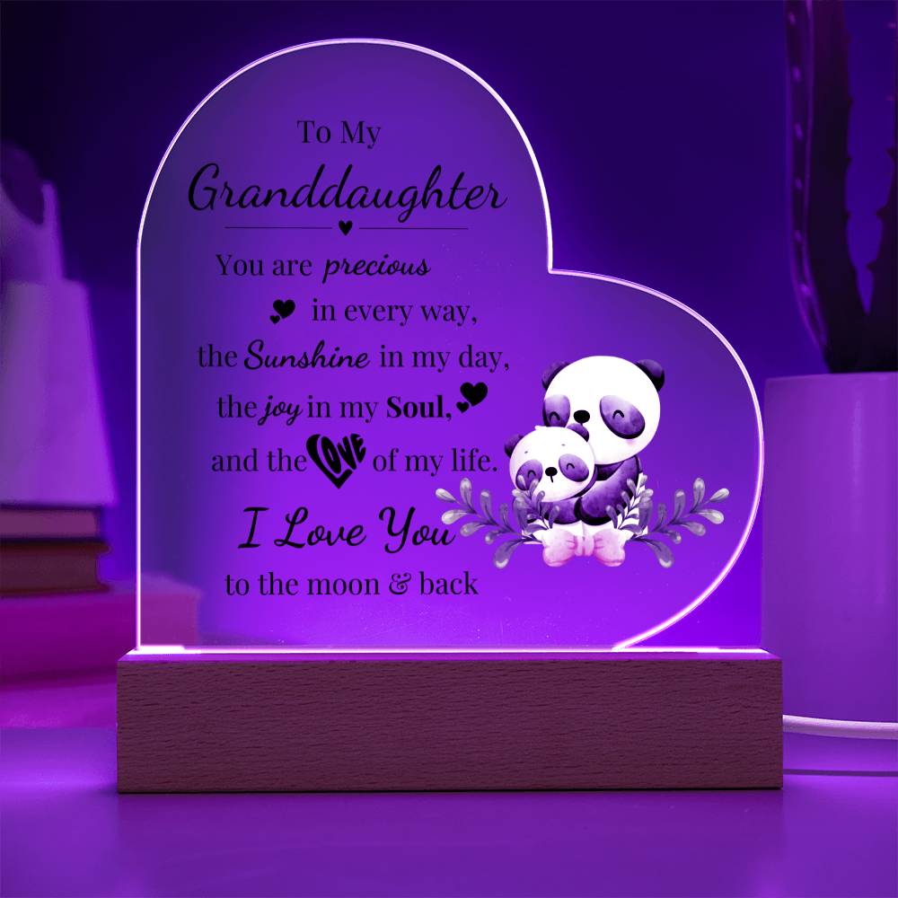 To My Granddaughter - Kids Room Décor and Night Light (Panda)