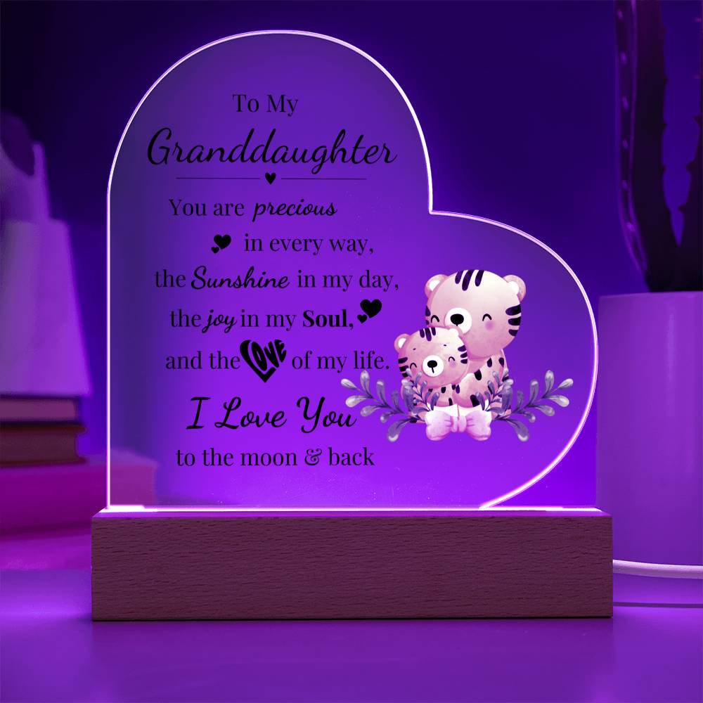 To My Granddaughter - Kids Room Décor and Night Light (Tiger)