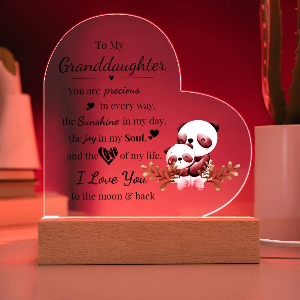 To My Granddaughter - Kids Room Décor and Night Light (Panda)