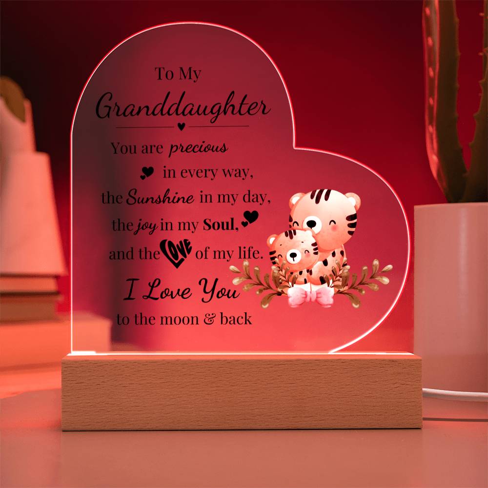 To My Granddaughter - Kids Room Décor and Night Light (Tiger)