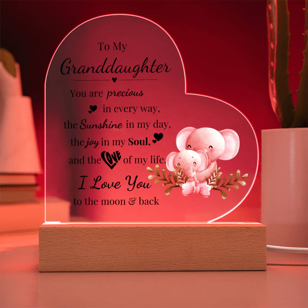 To My Granddaughter - Kids Room Décor and Night Light (Elephant)