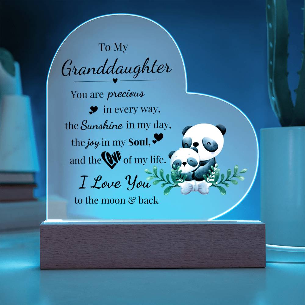 To My Granddaughter - Kids Room Décor and Night Light (Panda)