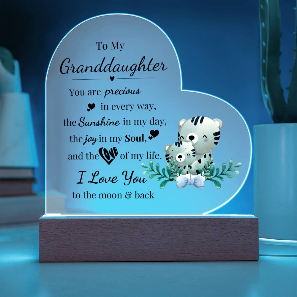 To My Granddaughter - Kids Room Décor and Night Light (Tiger)