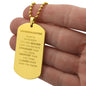 Granddaughter Engraved Dog Tag Necklace