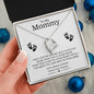 To My Mommy | Mom To Be | Baby Feet Love Knot Necklace