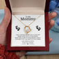 To My Mommy | Mom To Be | Baby Feet Love Knot Necklace