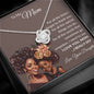 To My Mom | Brown Skin Girl | Love Knot Necklace