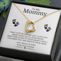 To My Mommy | Mom To Be | Baby Feet Love Knot Necklace