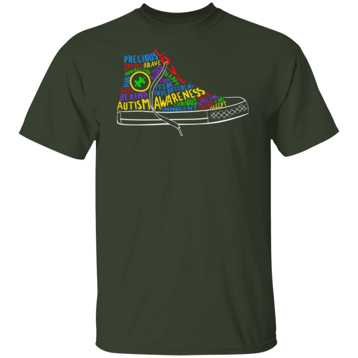 Autism Awareness Puzzle Shoe T-Shirt