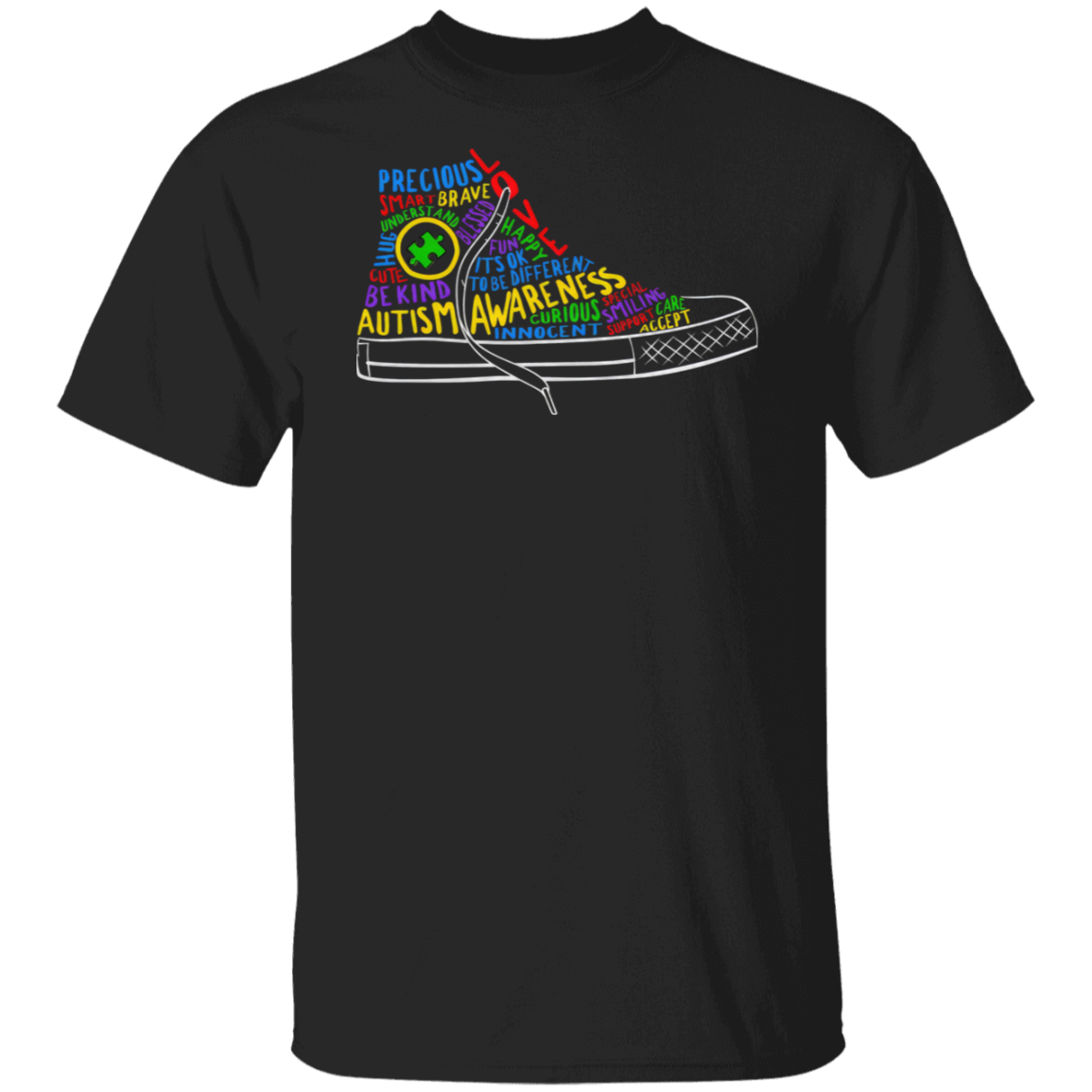 Autism Awareness Puzzle Shoe T-Shirt