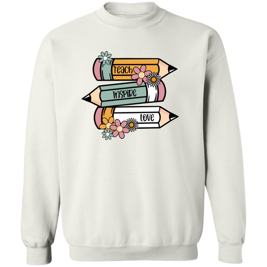 Teach Inspire Love Crewneck Pullover Sweatshirt