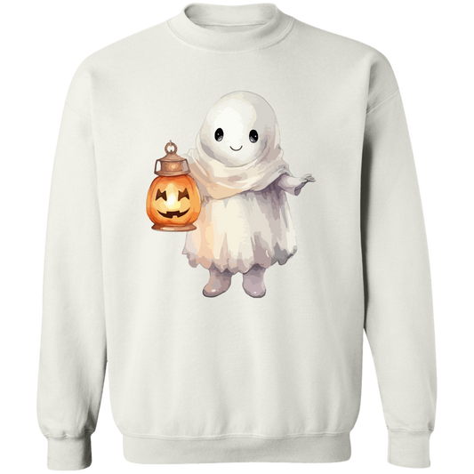 Ghost + Pumpkin Crewneck Pullover Sweatshirt