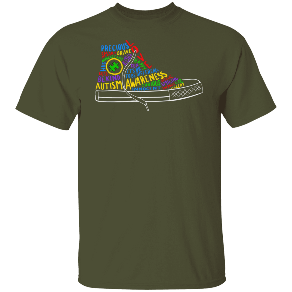 Autism Awareness Puzzle Shoe T-Shirt