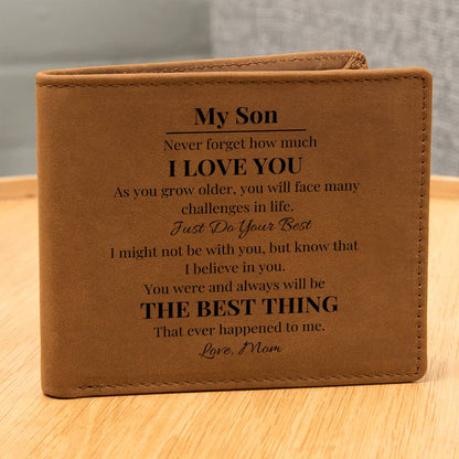 To My Son - I Love You Graphic Leather Wallet