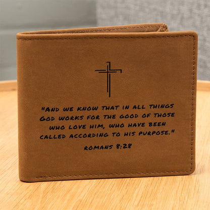 All Things God Works For The Good Romans 8:28 Graphic Leather Wallet