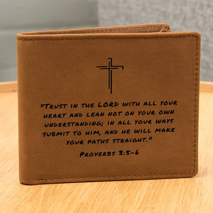 Trust In The Lord Proverbs 3:5-6 Graphic Leather Wallet