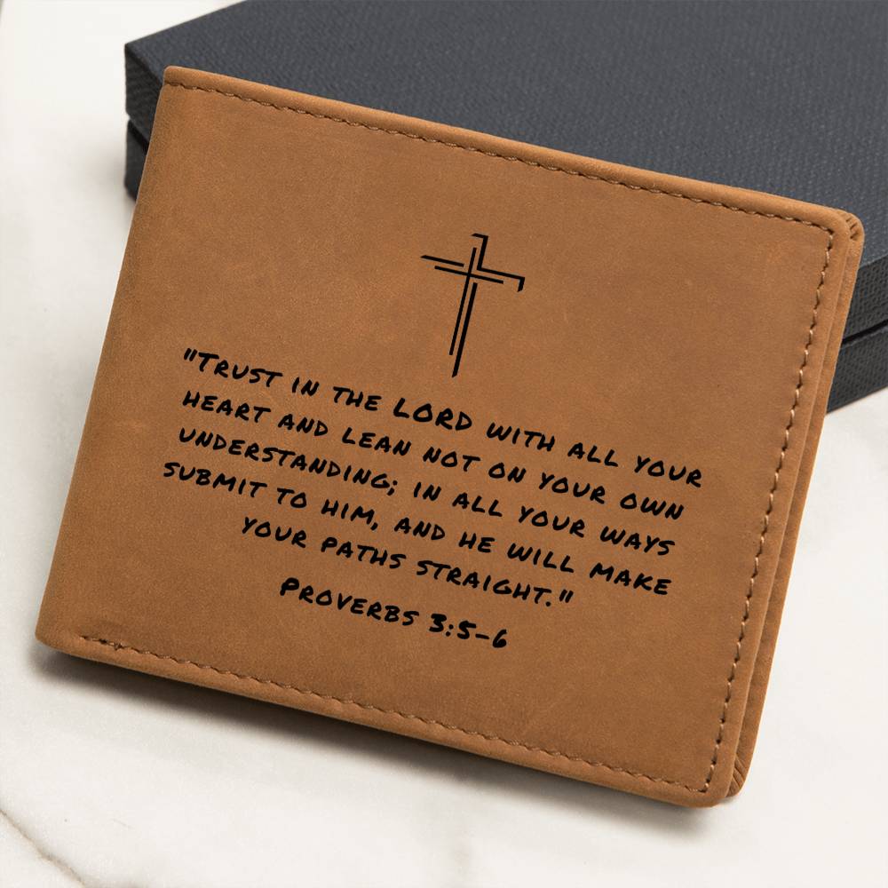 Trust In The Lord Proverbs 3:5-6 Graphic Leather Wallet