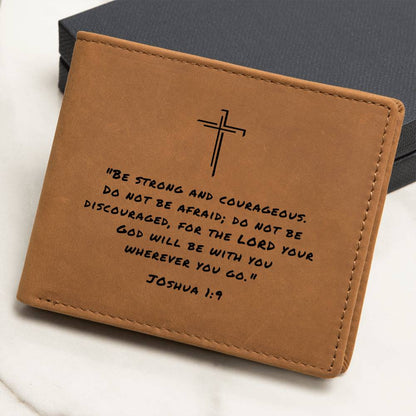 Be Strong And Courageous Joshua 1:9 Graphic Leather Wallet