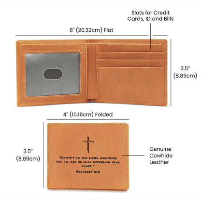 Commit To The Lord Proverbs 16:3 Graphic Leather Wallet